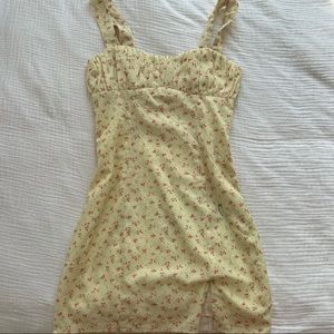 Princess Polly Yellow Floral  Freya Mini Dress